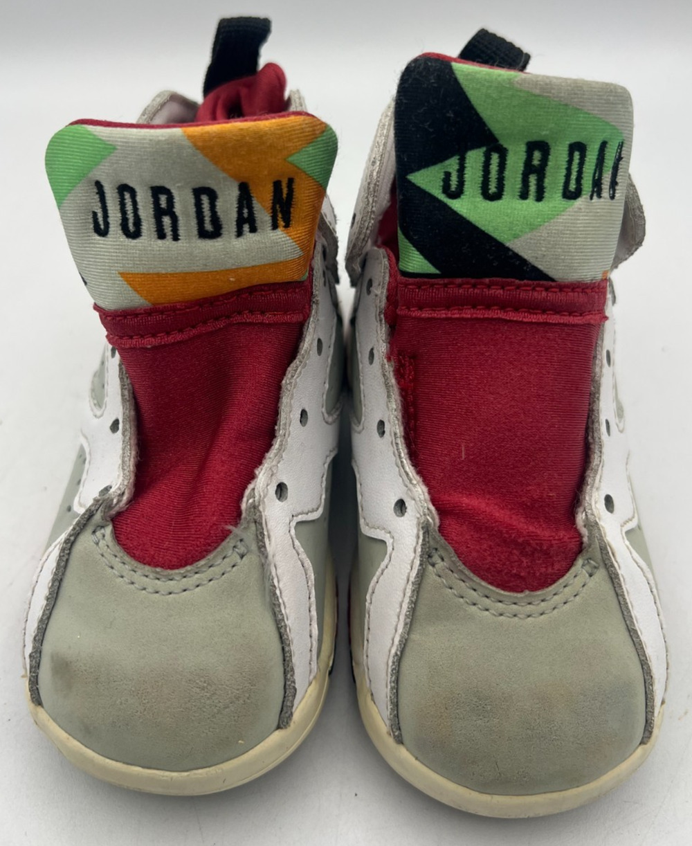 Nike Air Jordan 7 Retro Hare Toddler Size 7C White Red Sneakers 304772-125